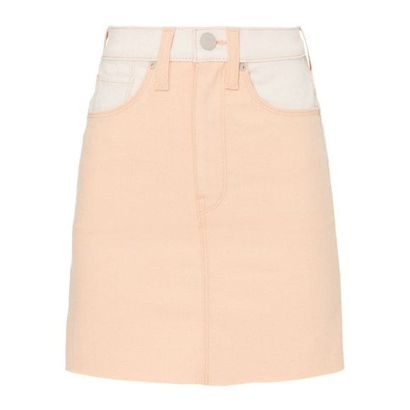 Hudson Jeans Orange And Cream Mini Pencil Skirt Cocktail - Picture 3 of 4